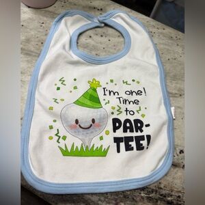 1st birthday Baby Bib- golf theme